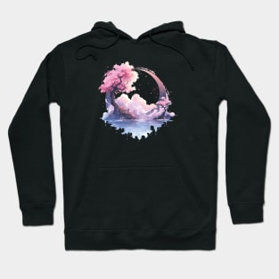 Sakura Bonsai Embrassing the Moon Scenery Hoodie